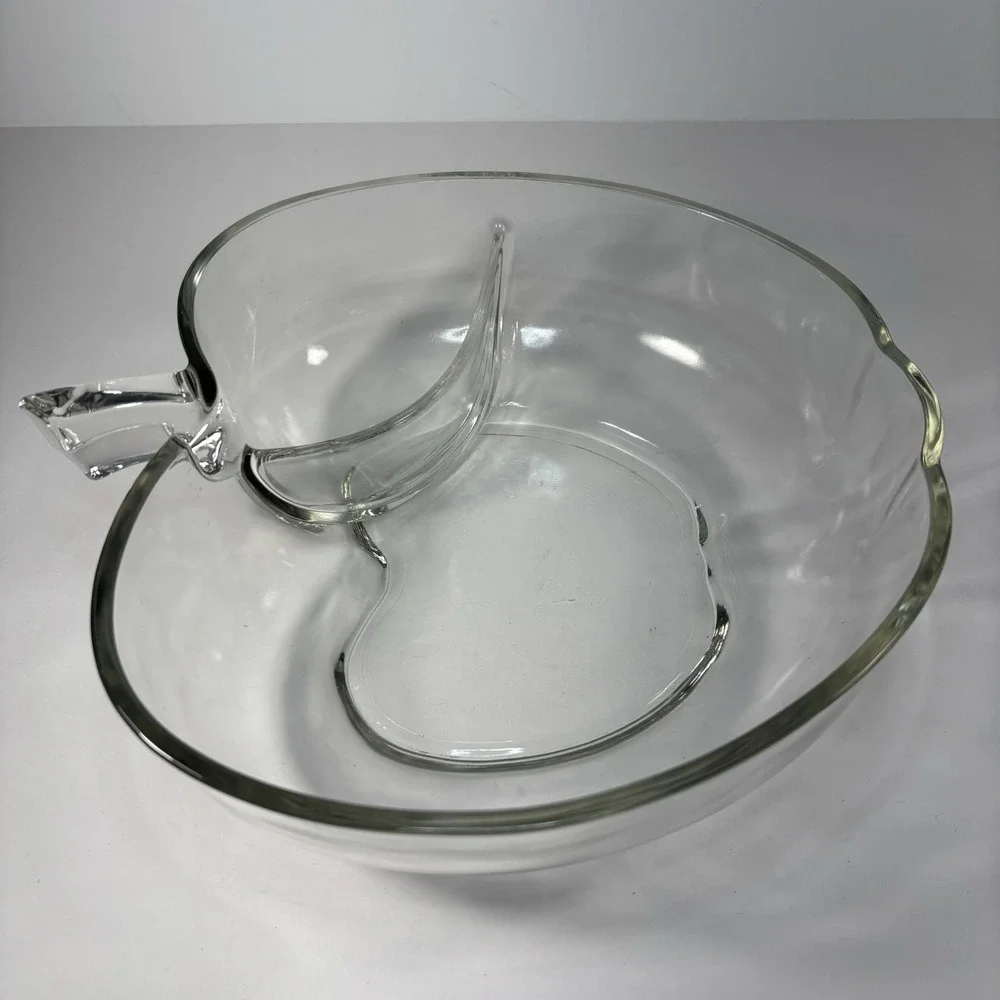 Clear Hazel Atlas Apple Serving Dish - Divided
